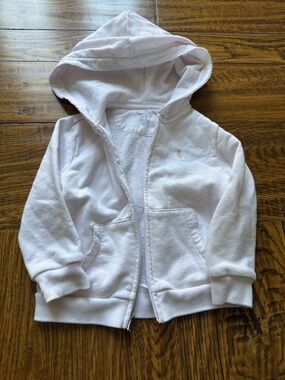 Kids Ralph Lauren White Hooded Zip-Up Jacket